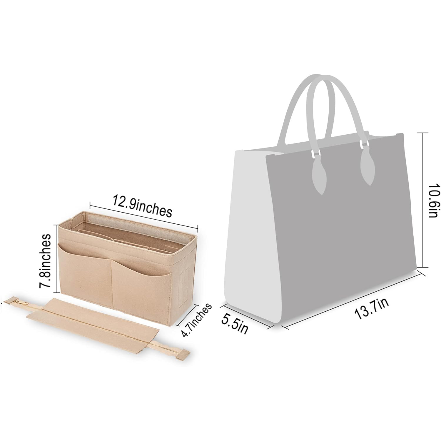 Felt Purse Organizer Insert On - Backpack Insert Organizer incelemesi ve fiyatı