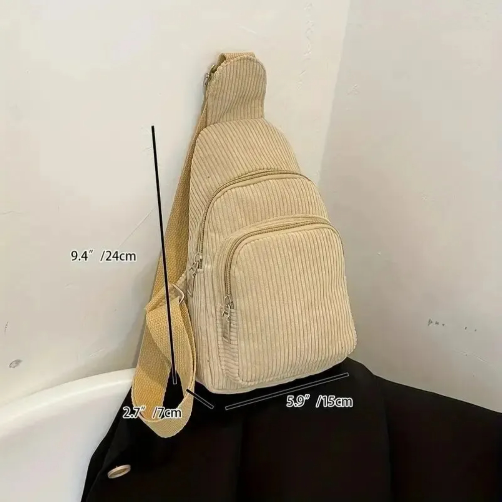 Vintage Corduroy Crossbody Bag - Sling Backpack Shoulder incelemesi ve fiyatı