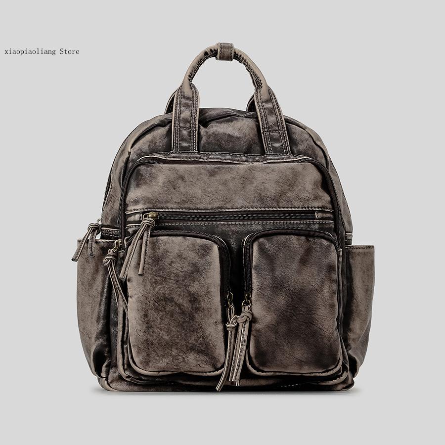 Luxury Soft Washed Pu Leather  - Leather Backpack Vintage incelemesi ve fiyatı