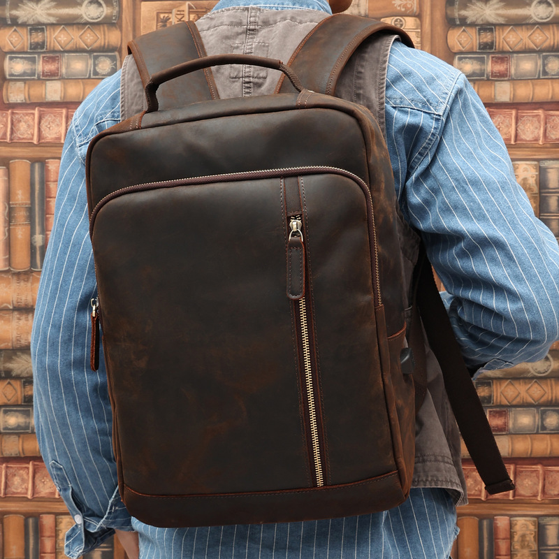 Leather double-shoulder backpa - Laptop Backpack 15.6 incelemesi ve fiyatı