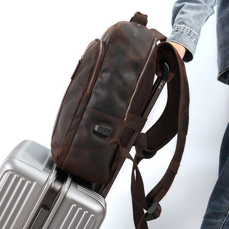 Leather double-shoulder backpa - Laptop Backpack 15.6 incelemesi ve fiyatı