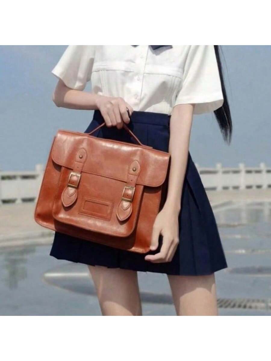 Retro British Style Satchel Ba - Leather Backpack Vintage incelemesi ve fiyatı