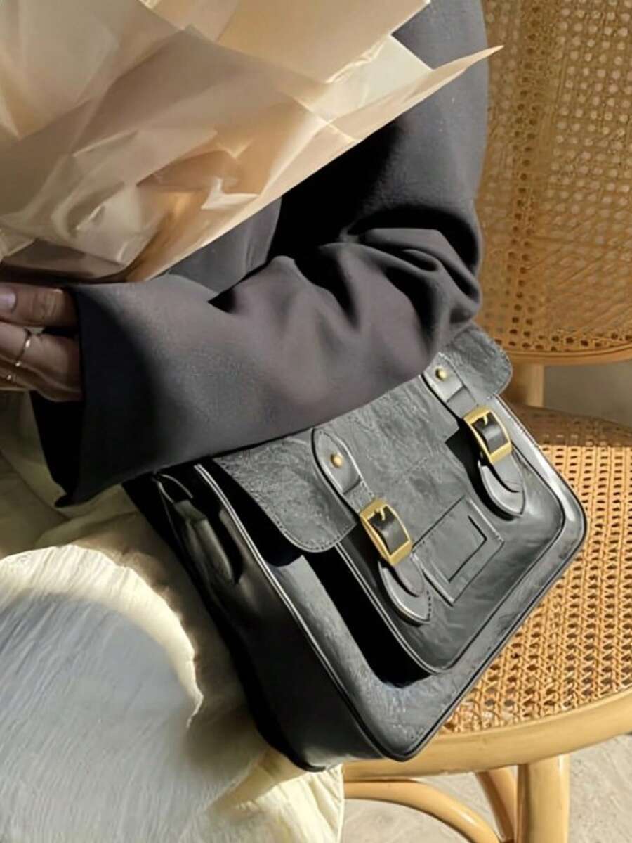 Retro British Style Satchel Ba - Leather Backpack Vintage incelemesi ve fiyatı