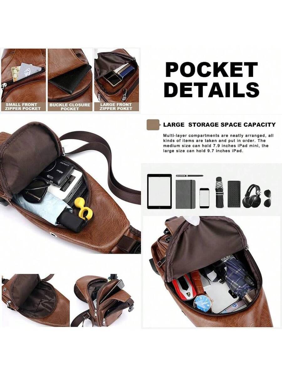 Mens Sling Bag With USB Port,  - Sling Backpack Shoulder incelemesi ve fiyatı