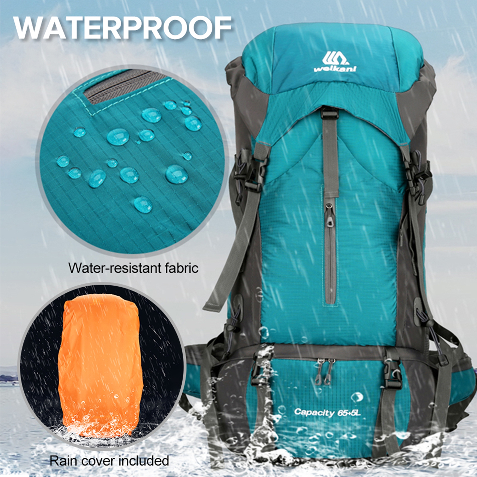 70L Extra Large Backpack for 3 - Rain Cover Backpack incelemesi ve fiyatı