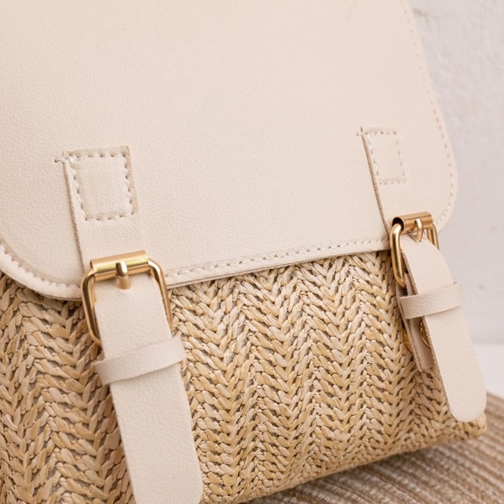 Fashion PU Leather Straw Backp - Leather Backpack Vintage incelemesi ve fiyatı