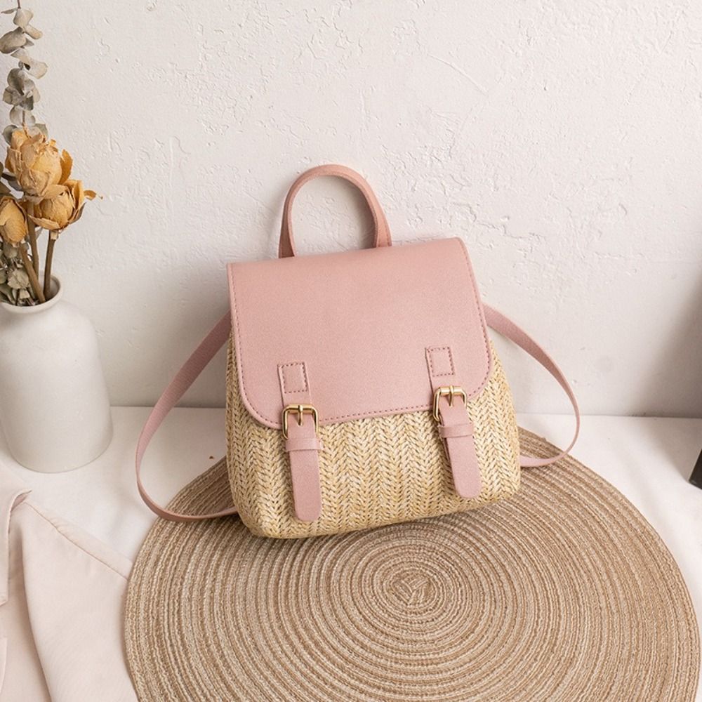 Fashion PU Leather Straw Backp - Leather Backpack Vintage incelemesi ve fiyatı